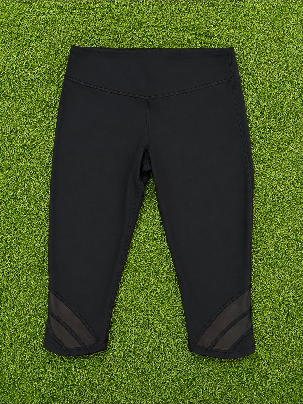 Lululemon Black Mesh Crop Leggings Size 10